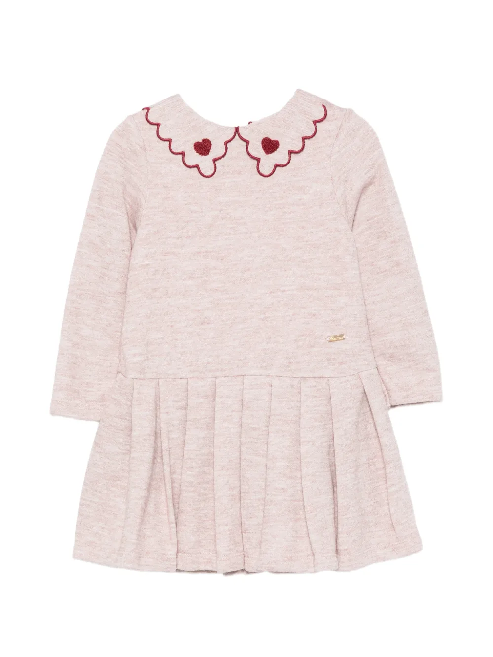 Patachou scalloped-collar pleated dress - Rosa