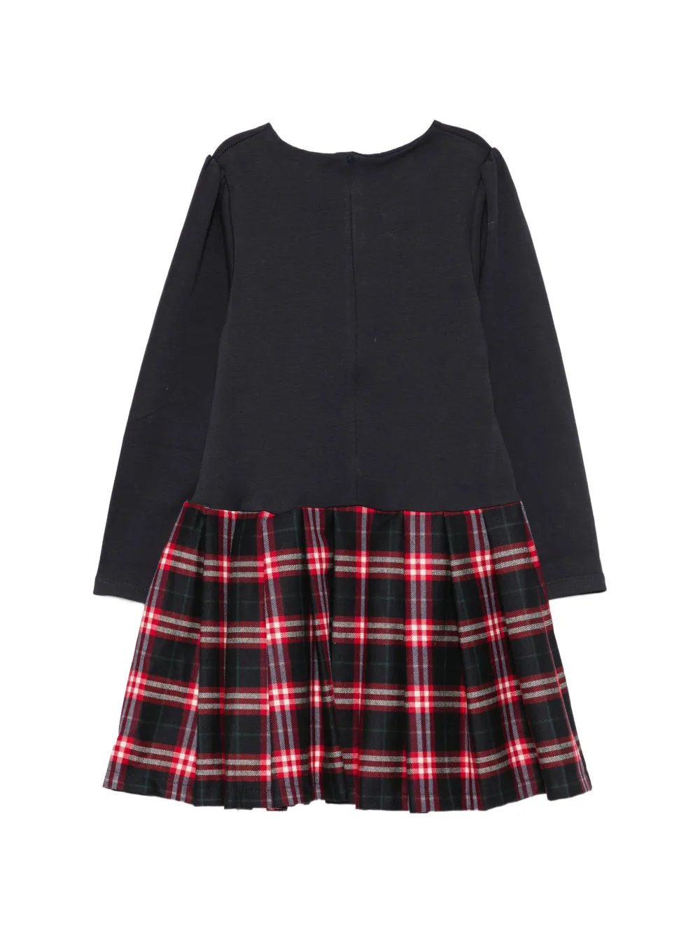 Patachou bow-embellished tartan dress Blauw