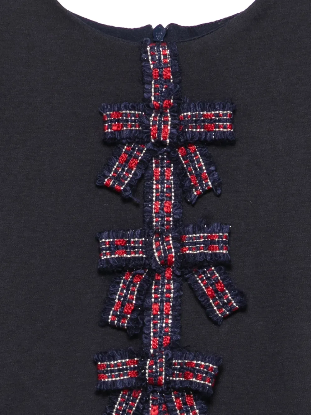 Patachou bow-embellished tartan dress Blauw