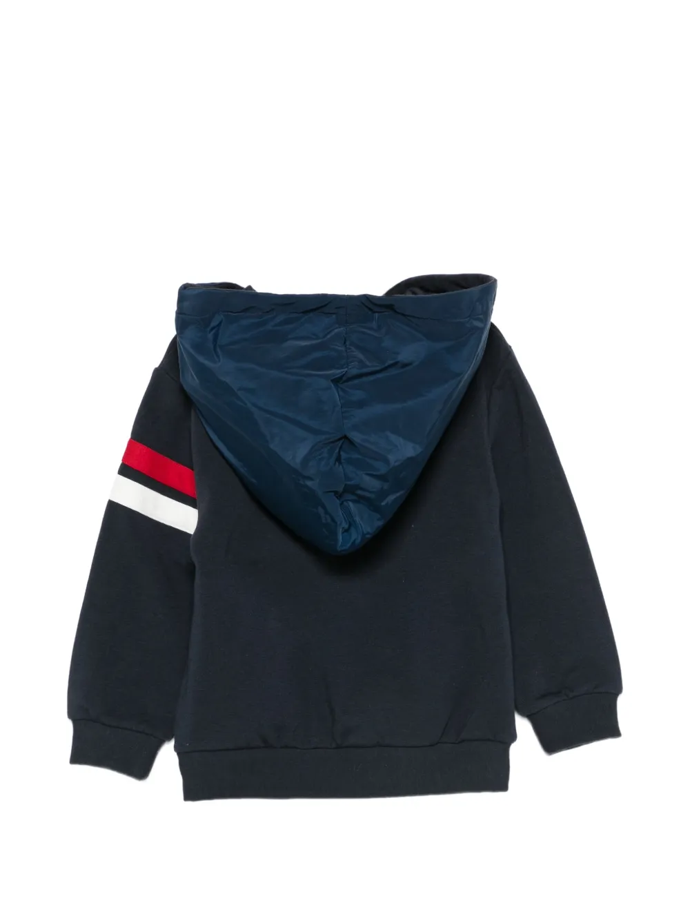 Patachou logo-patch striped hoodie Blauw