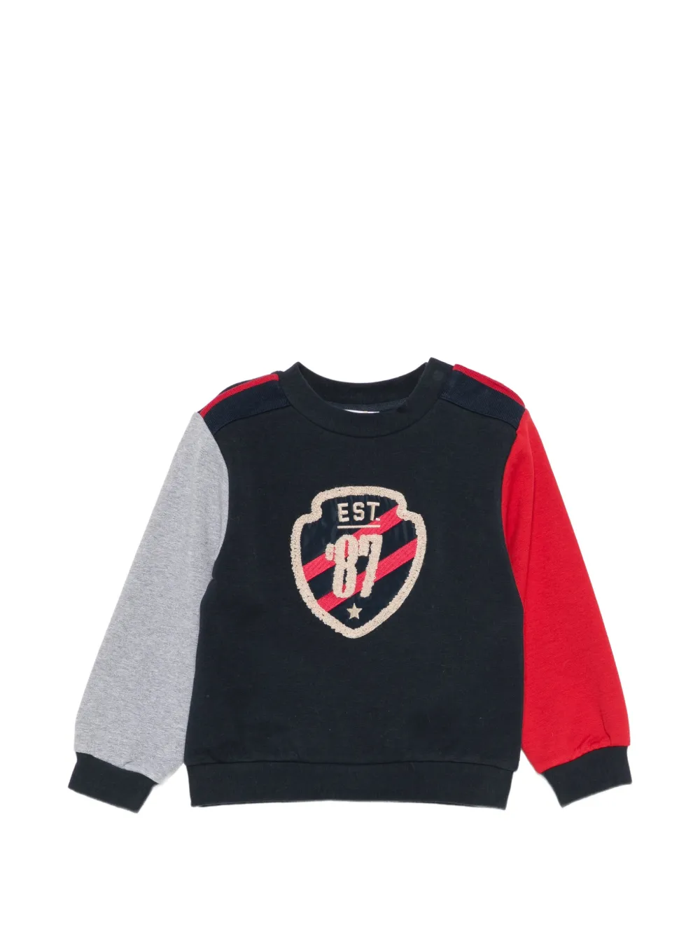 Patachou colourblock logo-patch sweatshirt - Bleu Patachou colourblock logo-patch sweatshirt - Bleu