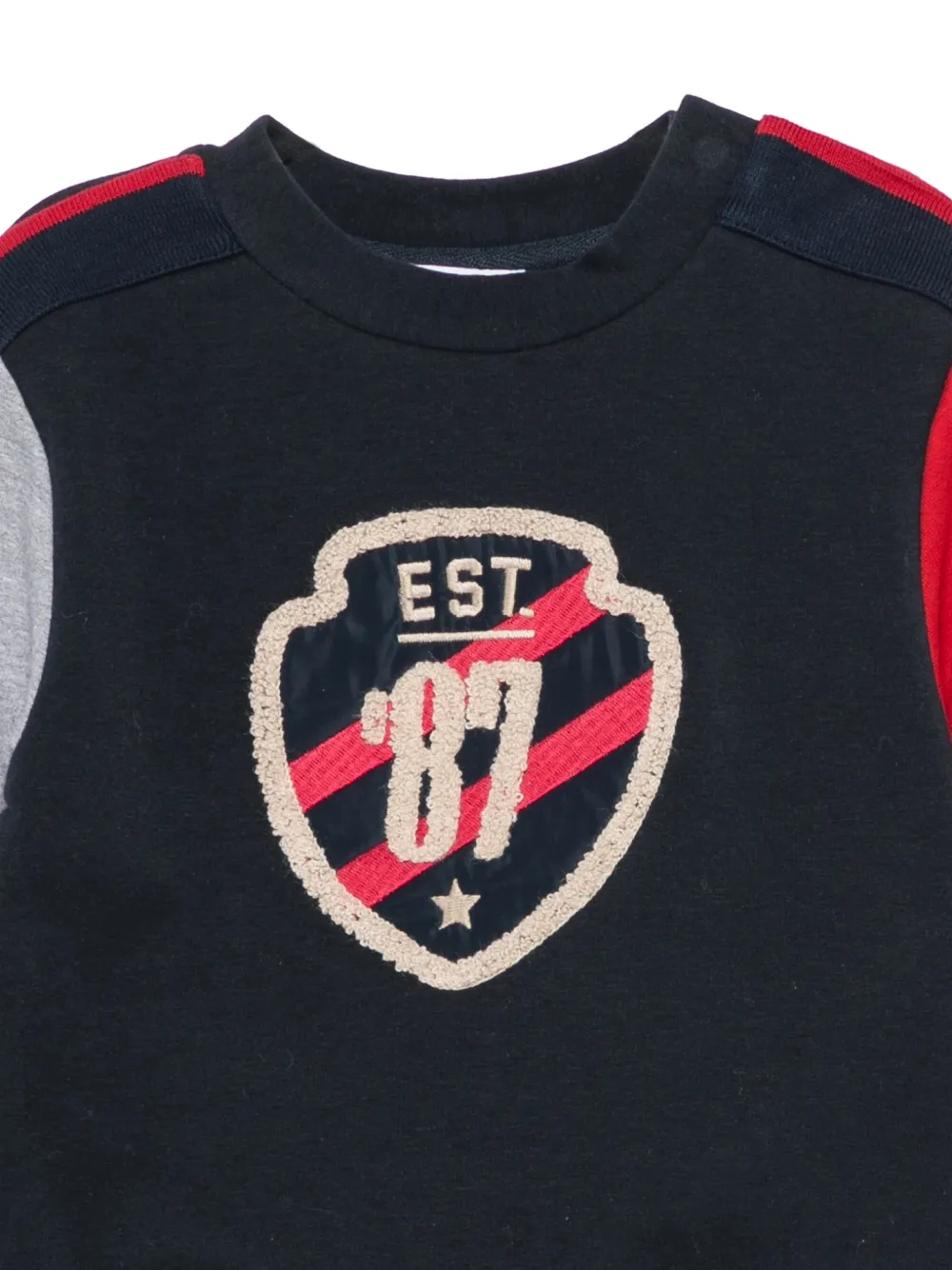 Patachou colourblock logo-patch sweatshirt Blauw