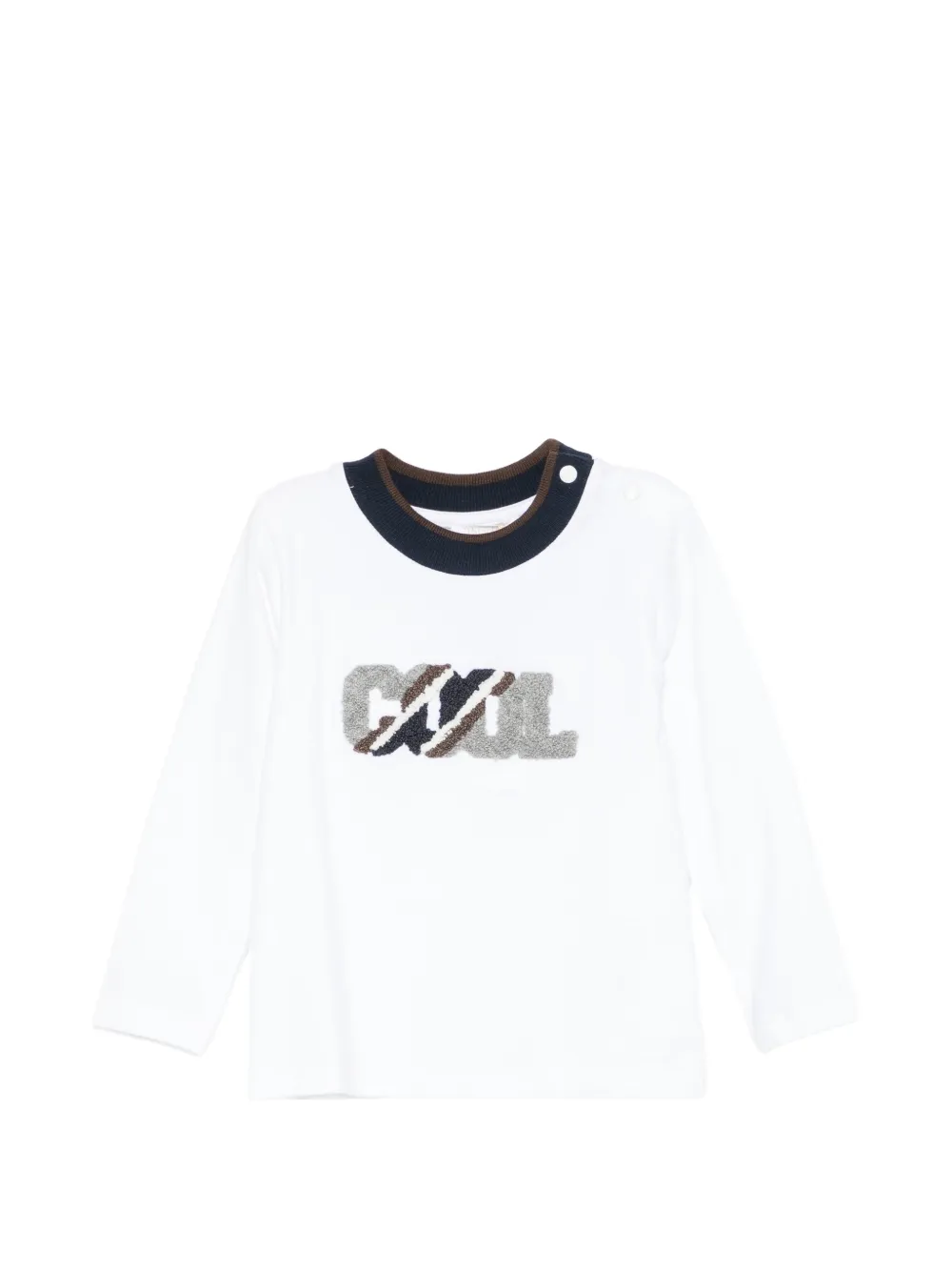 Patachou t-shirt à manches longues et écusson en bouclé - Blanc Patachou t-shirt à manches longues et écusson en bouclé - Blanc