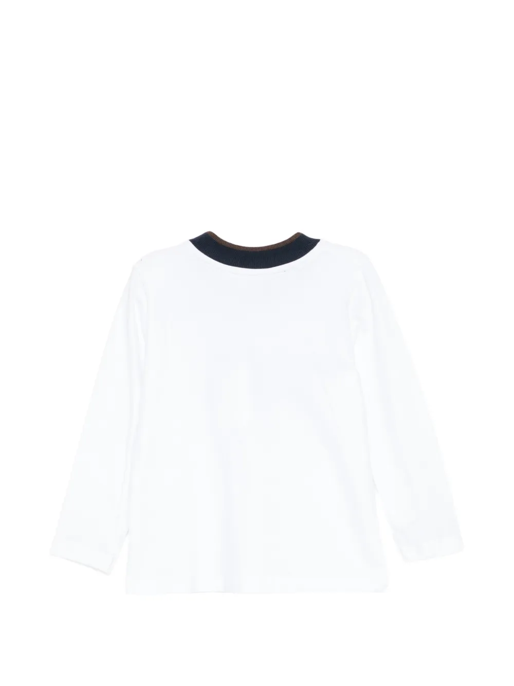 Patachou T-shirt met bouclé-patch en lange mouwen Wit