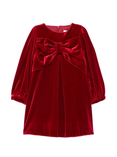 Patachou bow-detail velvet dress