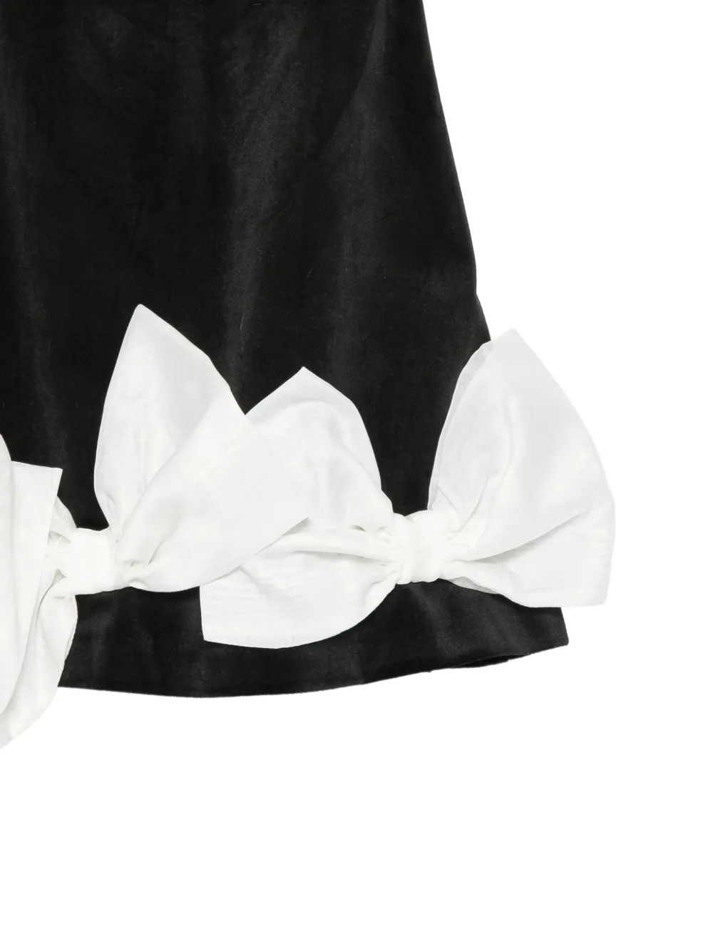 Patachou bow-embellished velvet dress Zwart