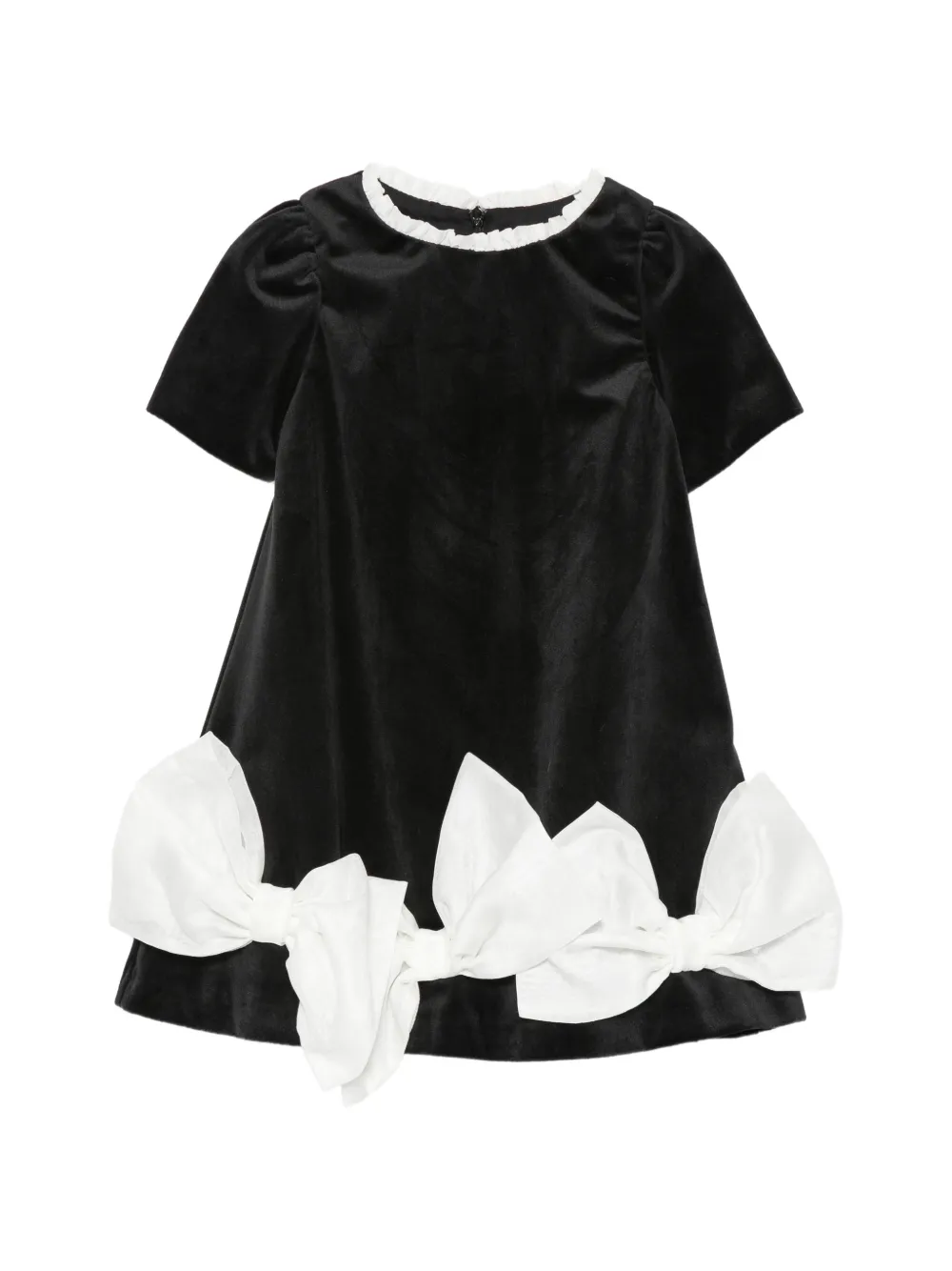 Patachou bow-embellished velvet dress - Nero