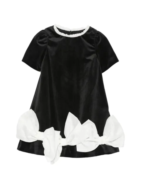 Patachou bow-embellished velvet dress