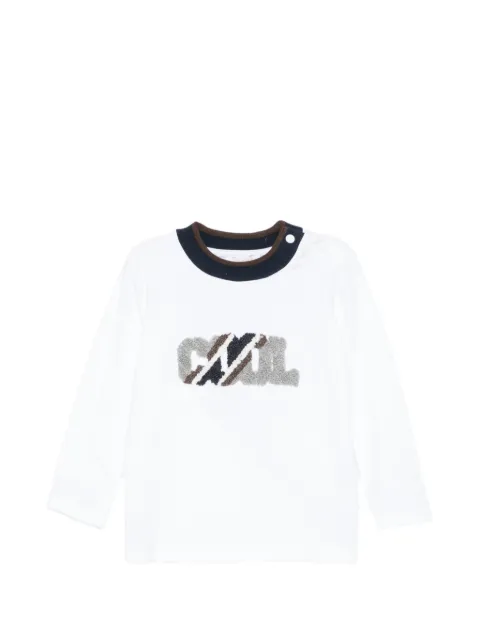 Patachou logo-patch long-sleeve T-shirt