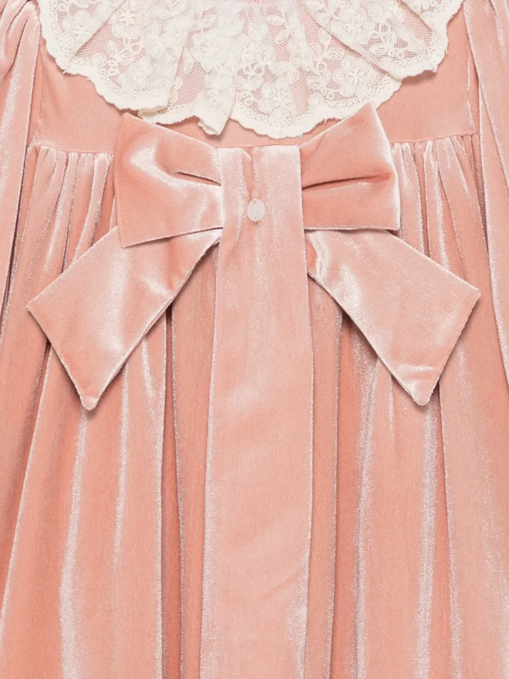 Patachou lace-collar bow-detail dress Roze