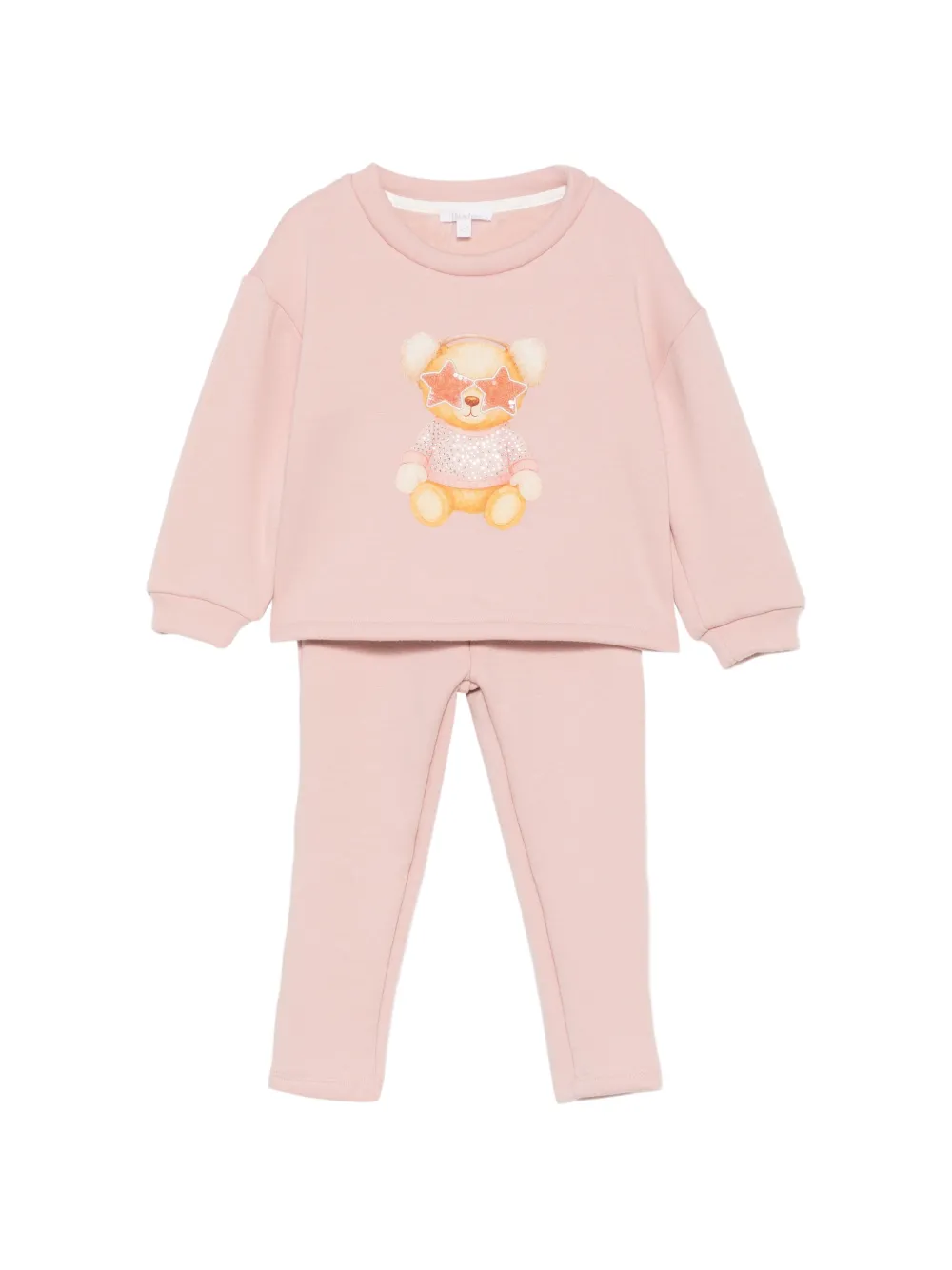 Patachou teddy-bear print tracksuit - Rosa