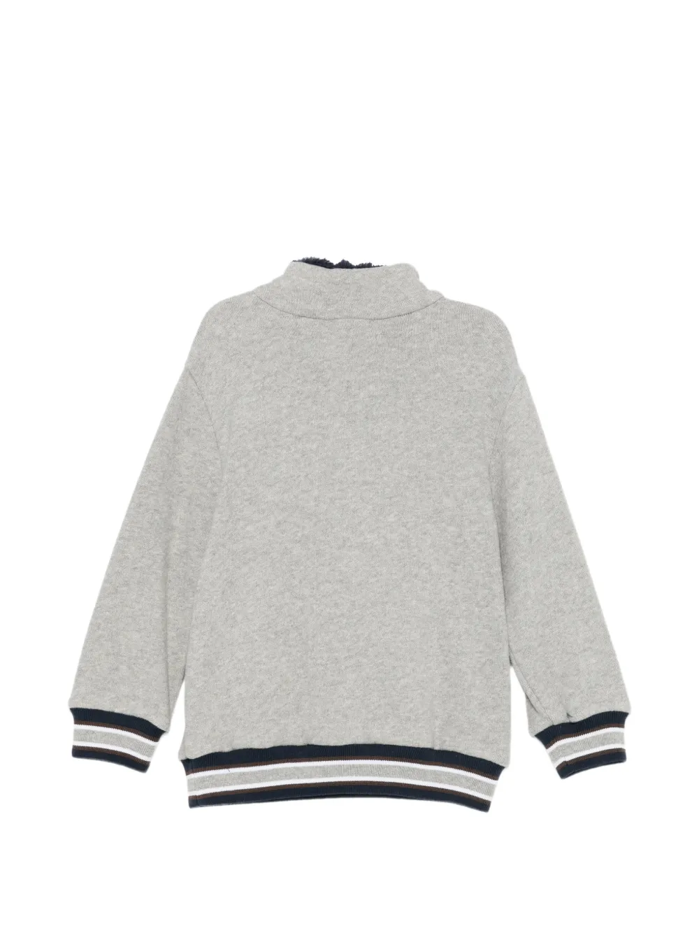 Patachou quarter-zip logo-patch sweater Grijs