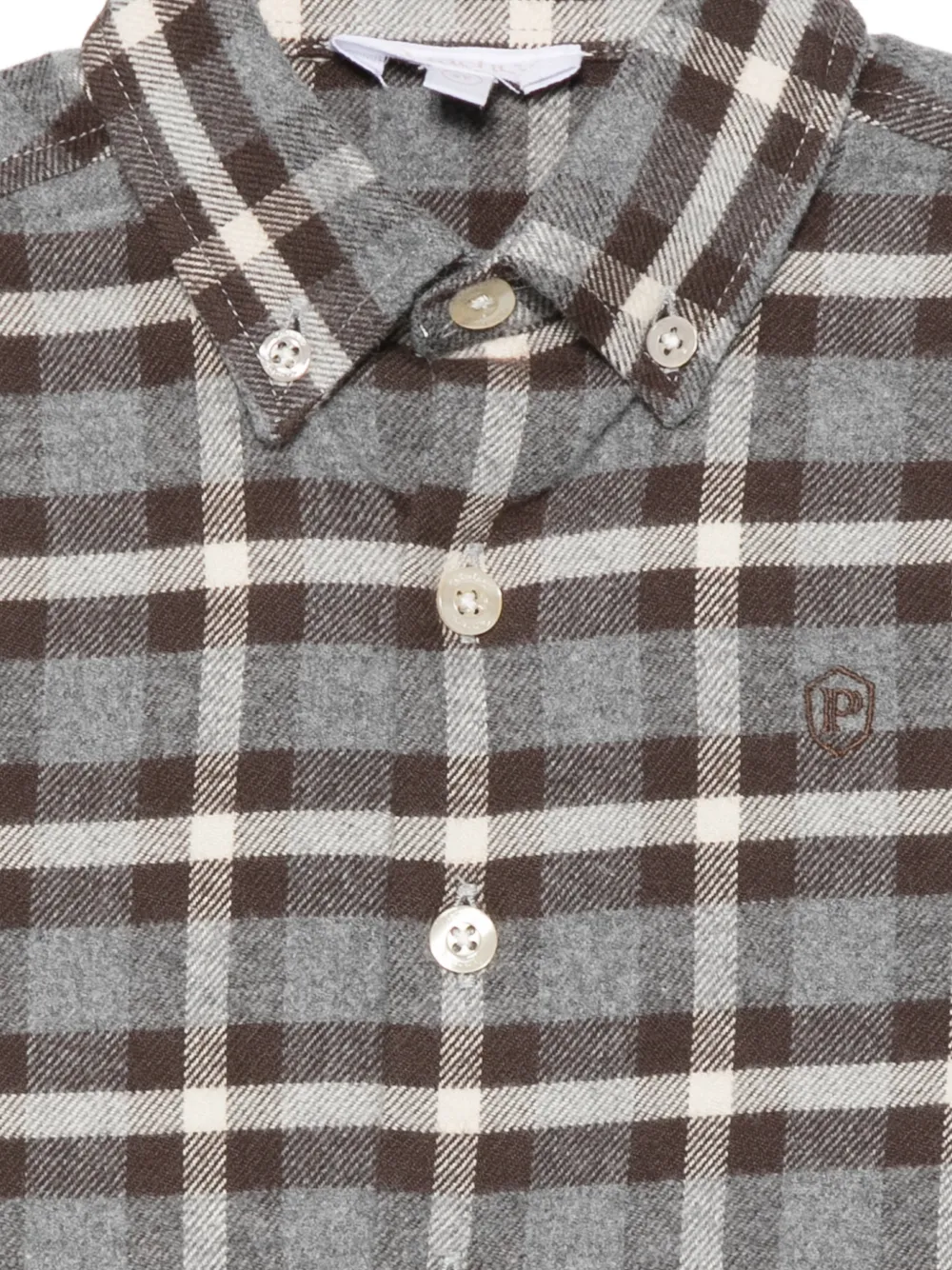 Patachou Geruit shirt met knopen Grijs
