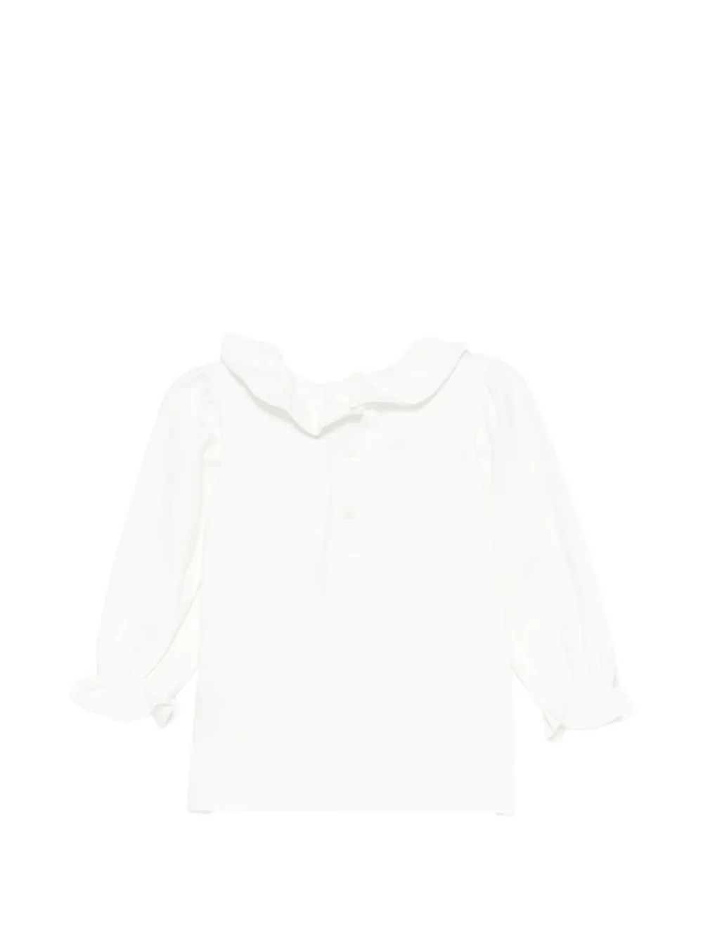 Patachou T-shirt met ruches en bloemapplicatie Wit