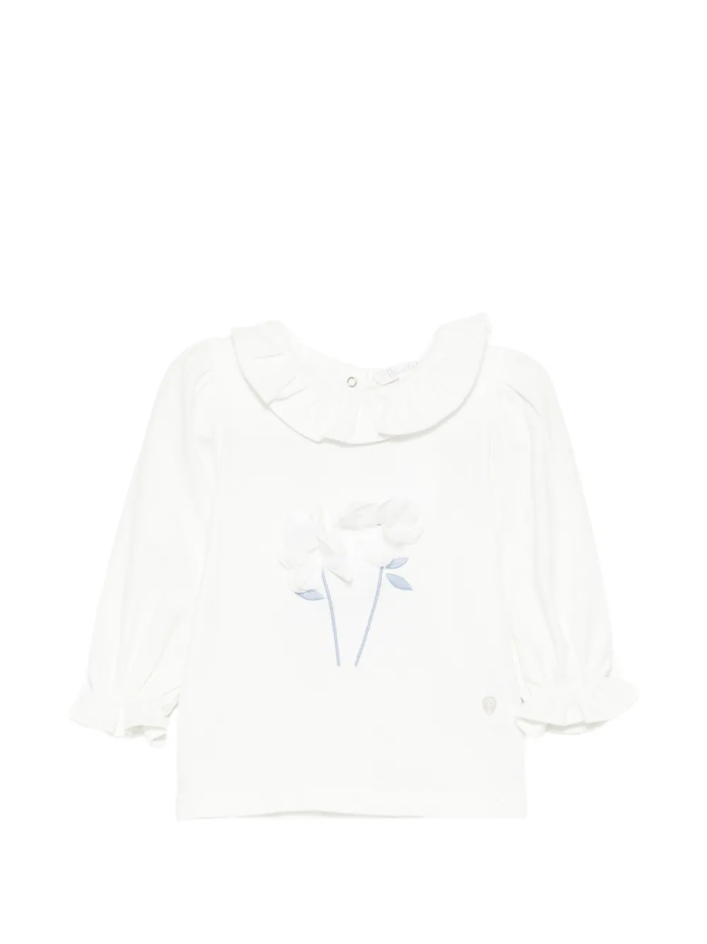 Patachou t-shirt volanté à appliqué fleur - Blanc Patachou t-shirt volanté à appliqué fleur - Blanc