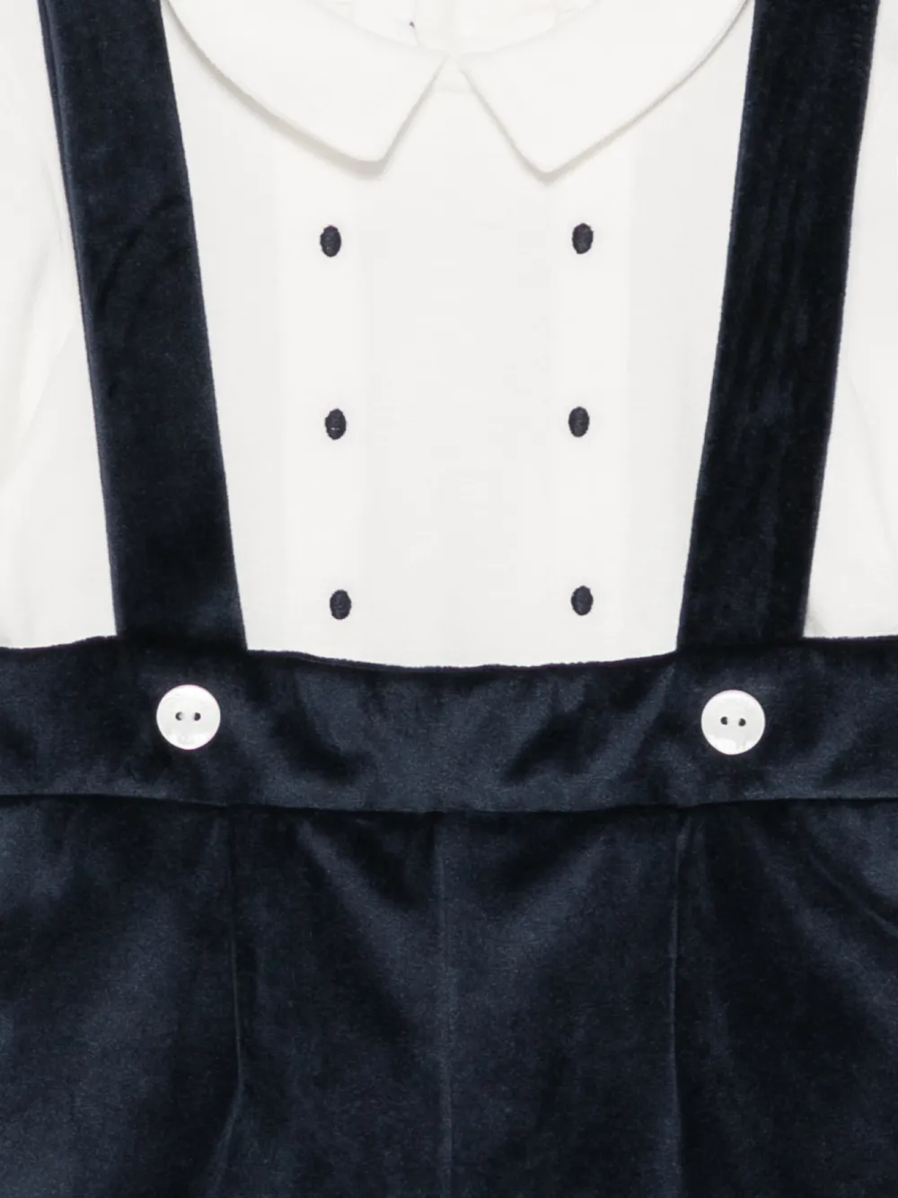 Patachou Tuinbroek met fluweel-effect Blauw