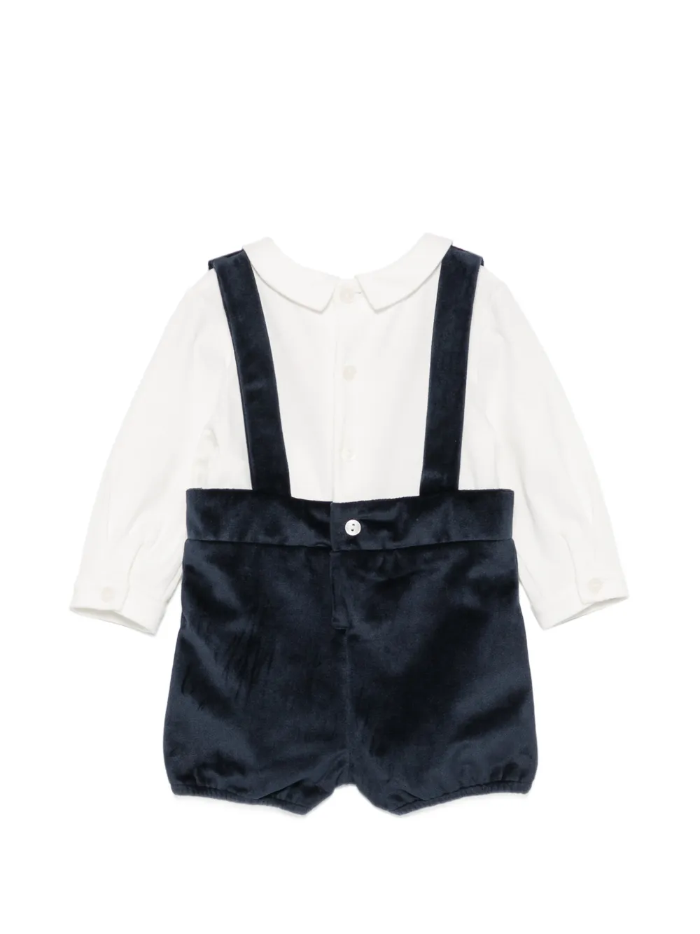 Patachou Tuinbroek met fluweel-effect Blauw