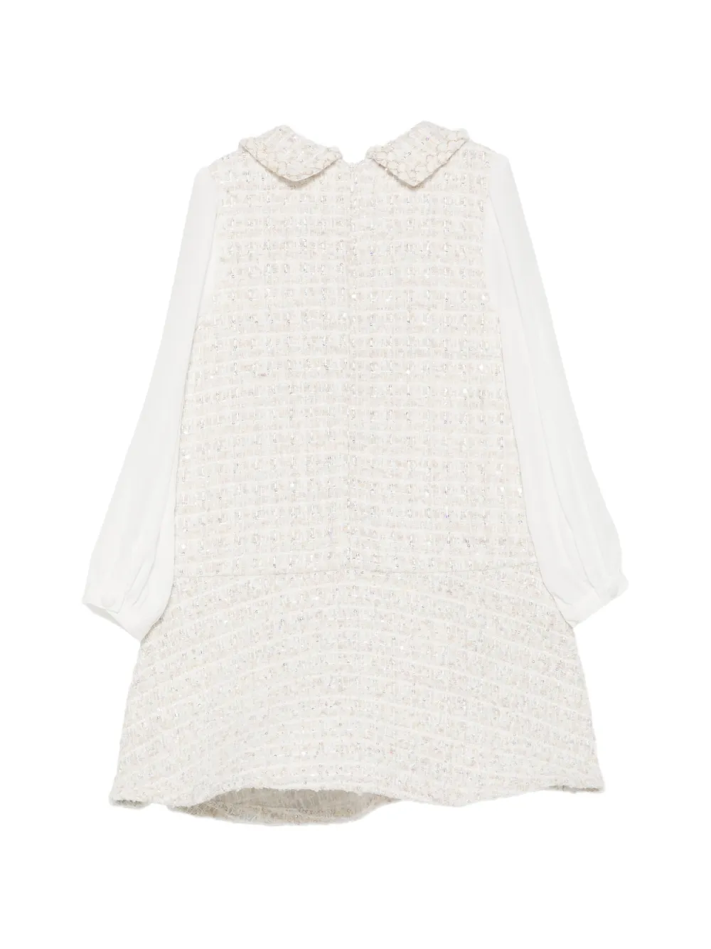 Patachou Tweed jurk verfraaid met pailletten Beige