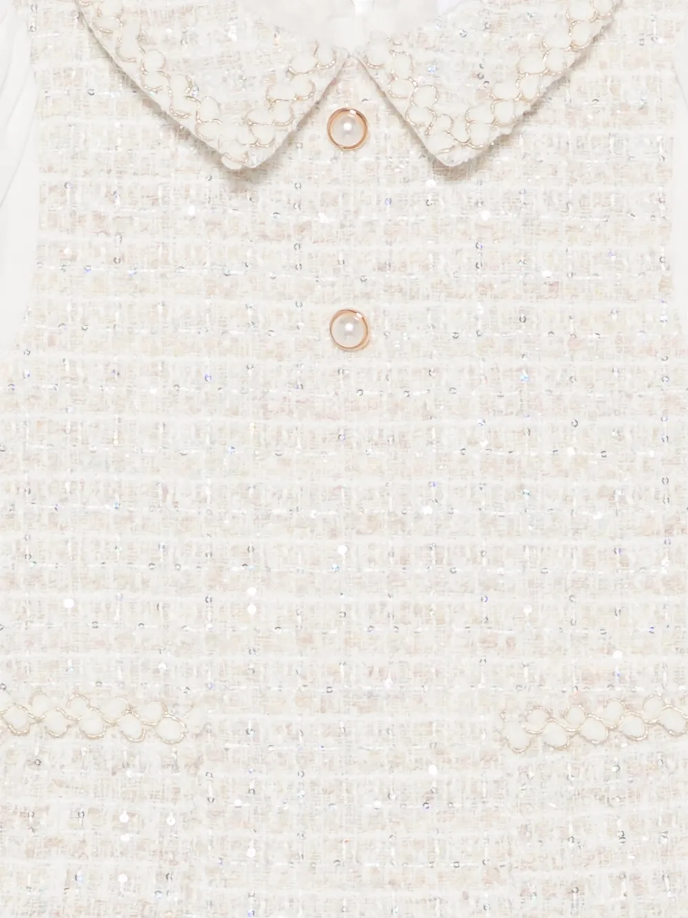 Patachou Tweed jurk verfraaid met pailletten Beige