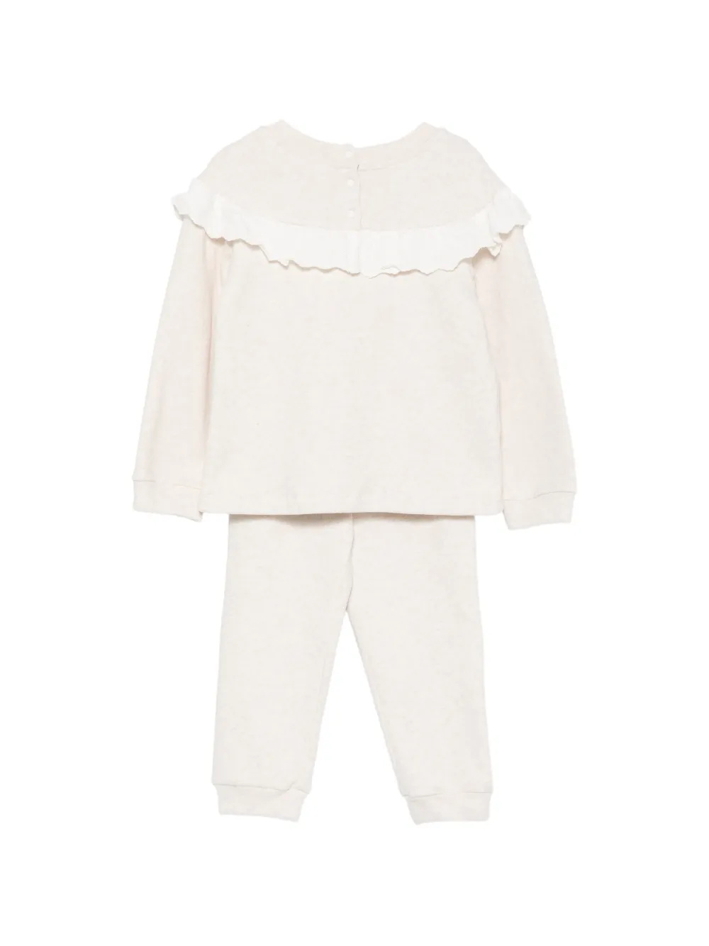 Patachou ruffled tracksuit set Beige