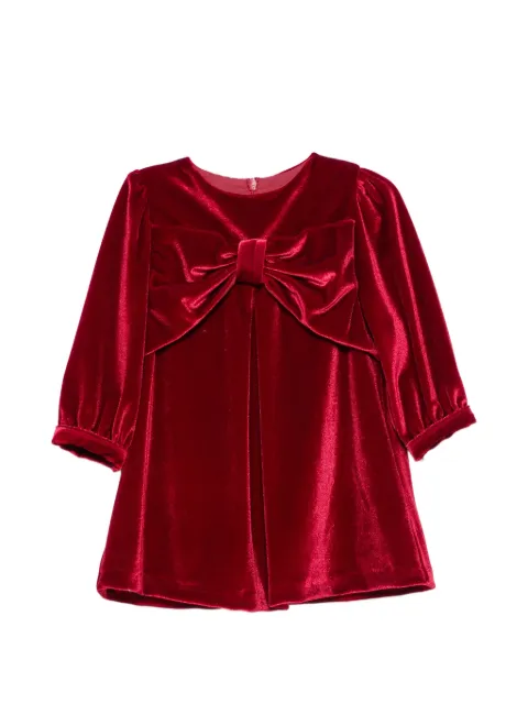 Patachou bow-detail velvet dress