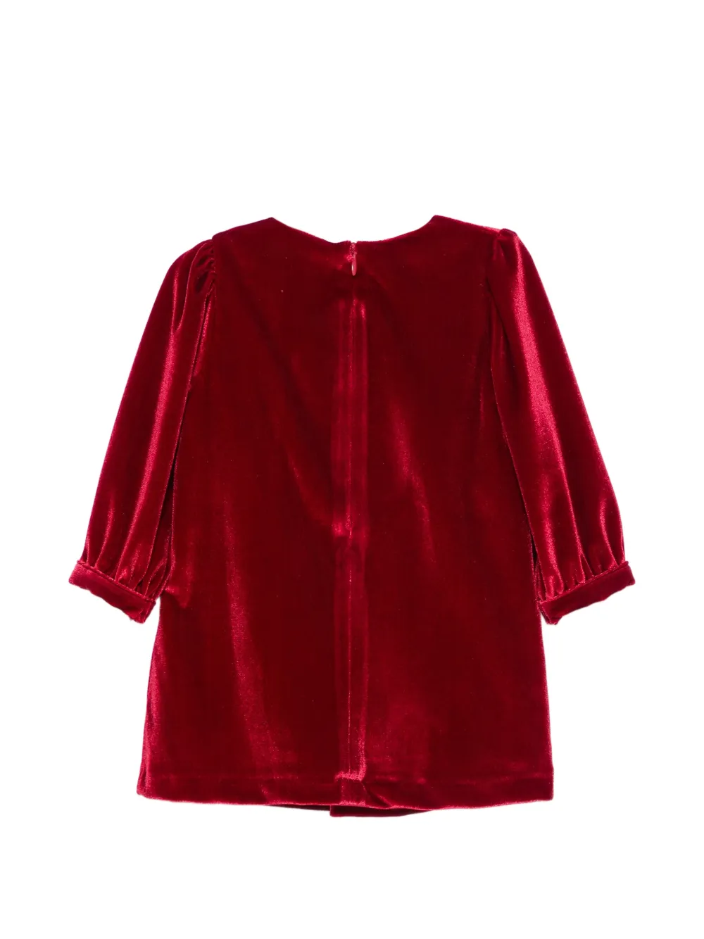 Patachou bow-detail velvet dress Rood