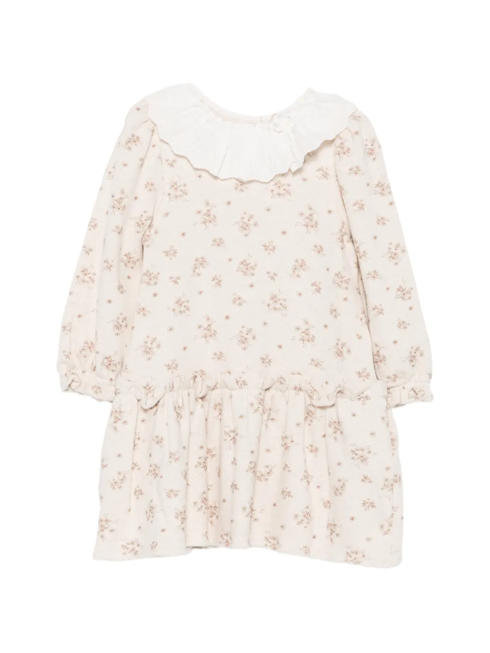 Patachou floral-print ruffled dress Beige