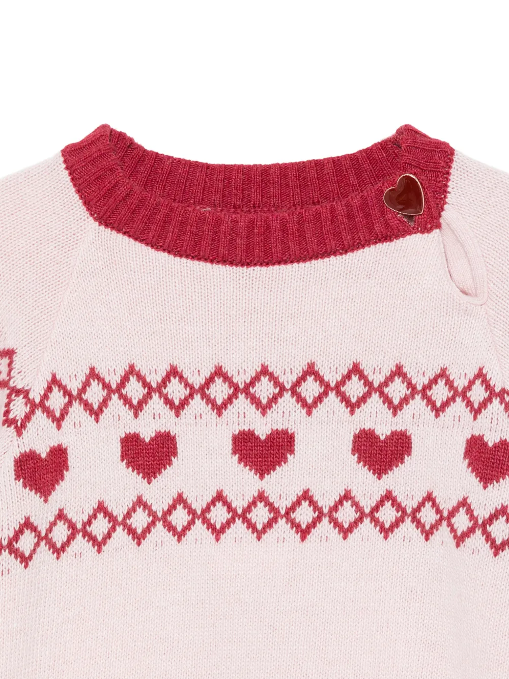 Patachou Trui met hart-intarsia Roze