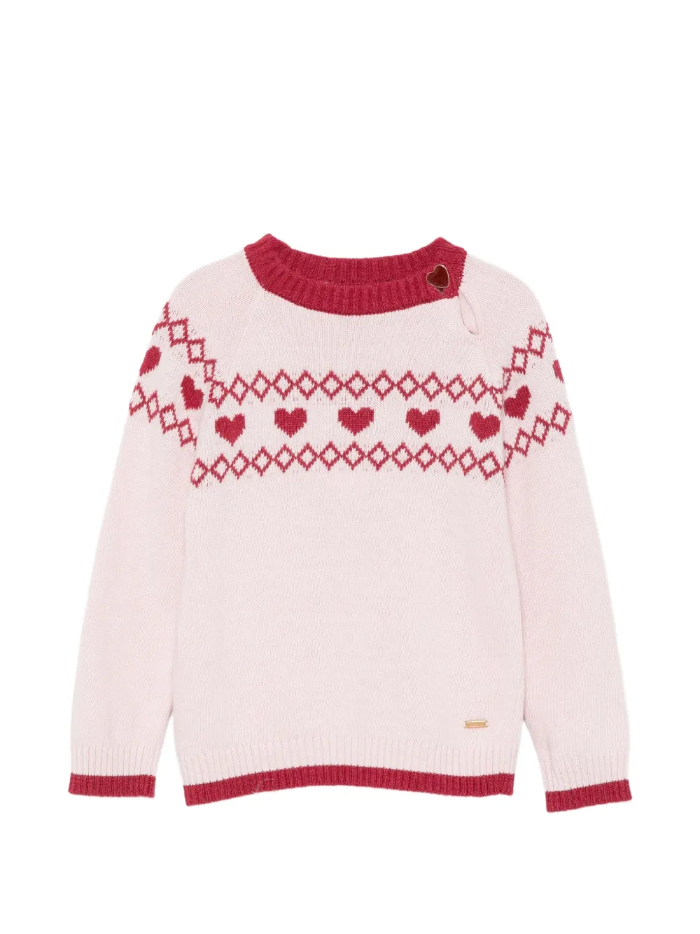 Patachou pull à motif cœur en intarsia - Rose Patachou pull à motif cœur en intarsia - Rose