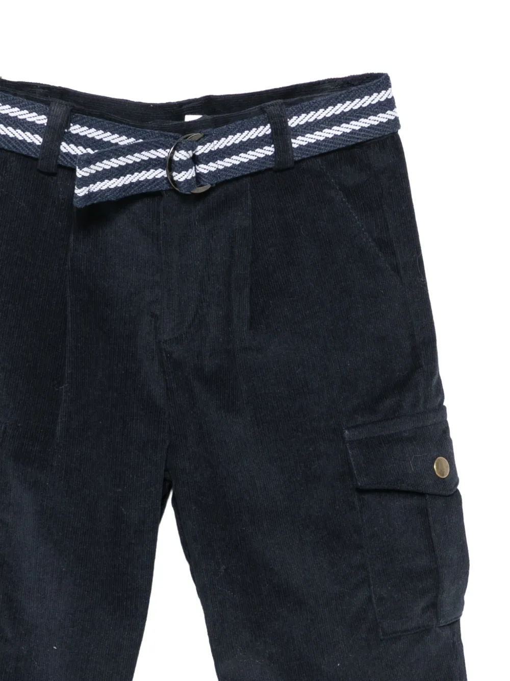Patachou belted corduroy cargo pants Blauw