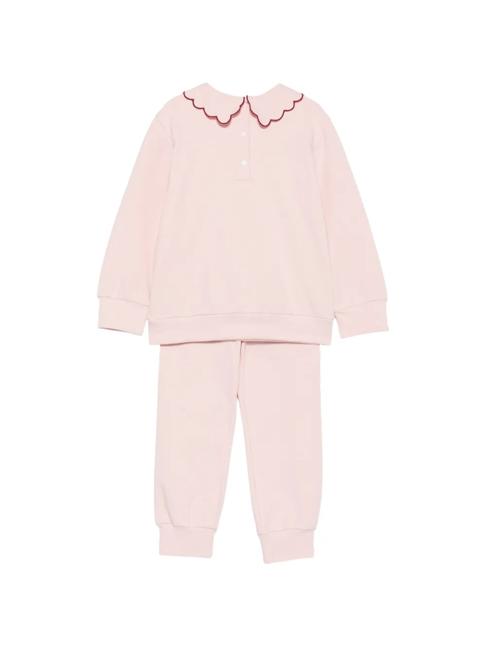 Patachou scallop-collar heart-embroidered tracksuit Roze