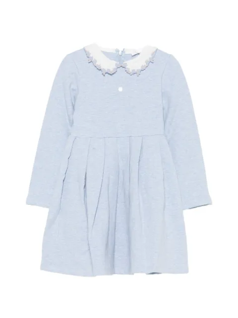 Patachou embroidered-collar pleated dress