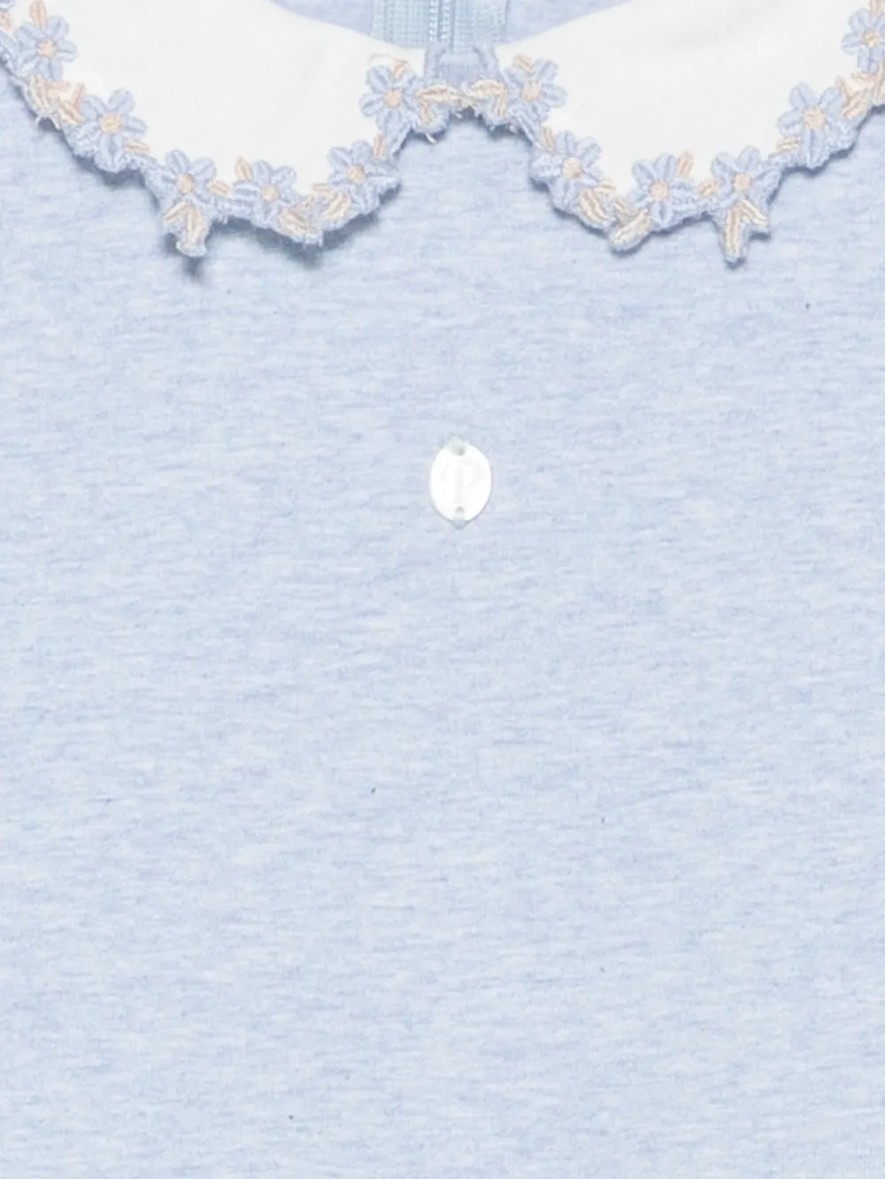 Patachou embroidered-collar pleated dress Blauw