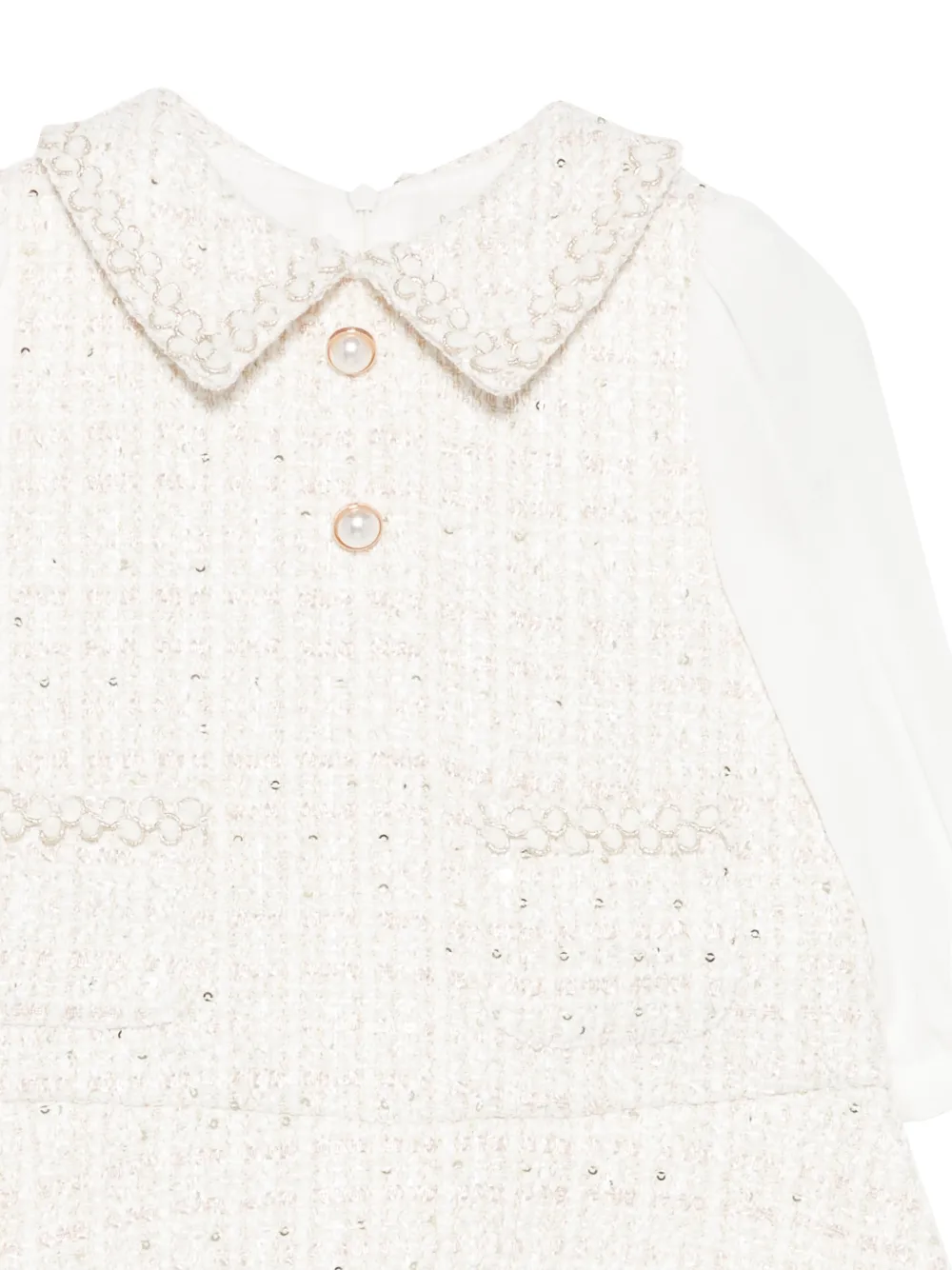 Patachou Tweed jurk met glitters Beige