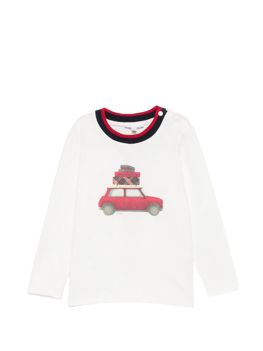 Patachou car-print T-shirt - Bianco