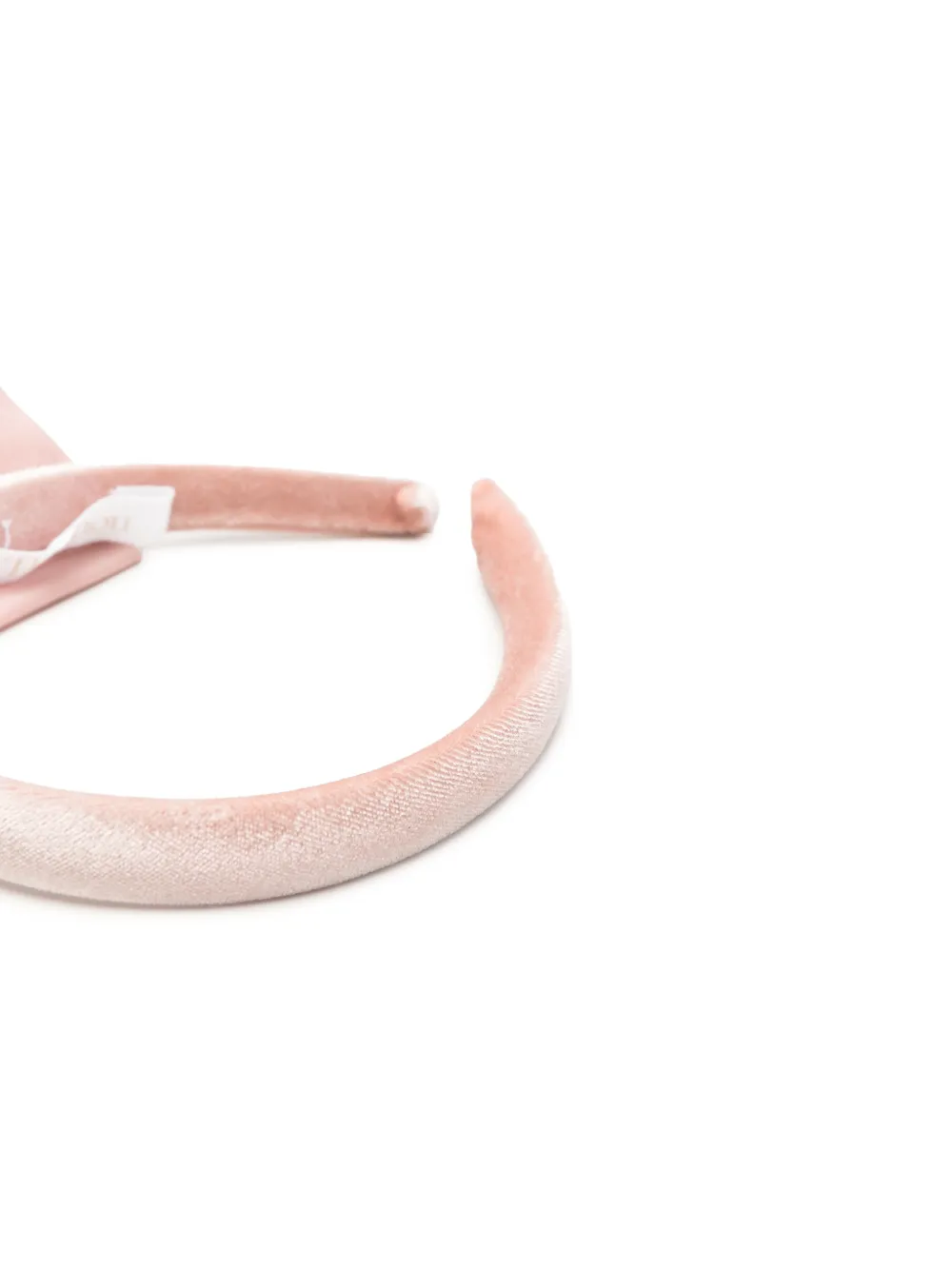 Patachou bow-detail velvet headband Roze