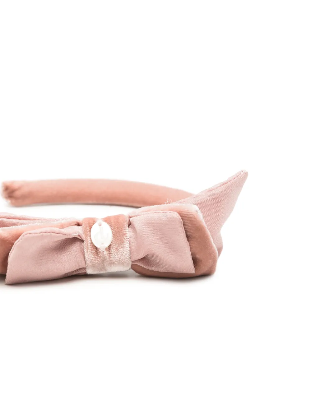 Patachou bow-detail velvet headband Roze
