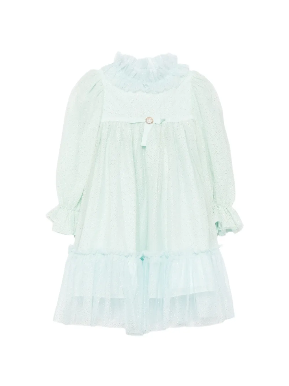 Patachou glittered ruffled dress - Verde