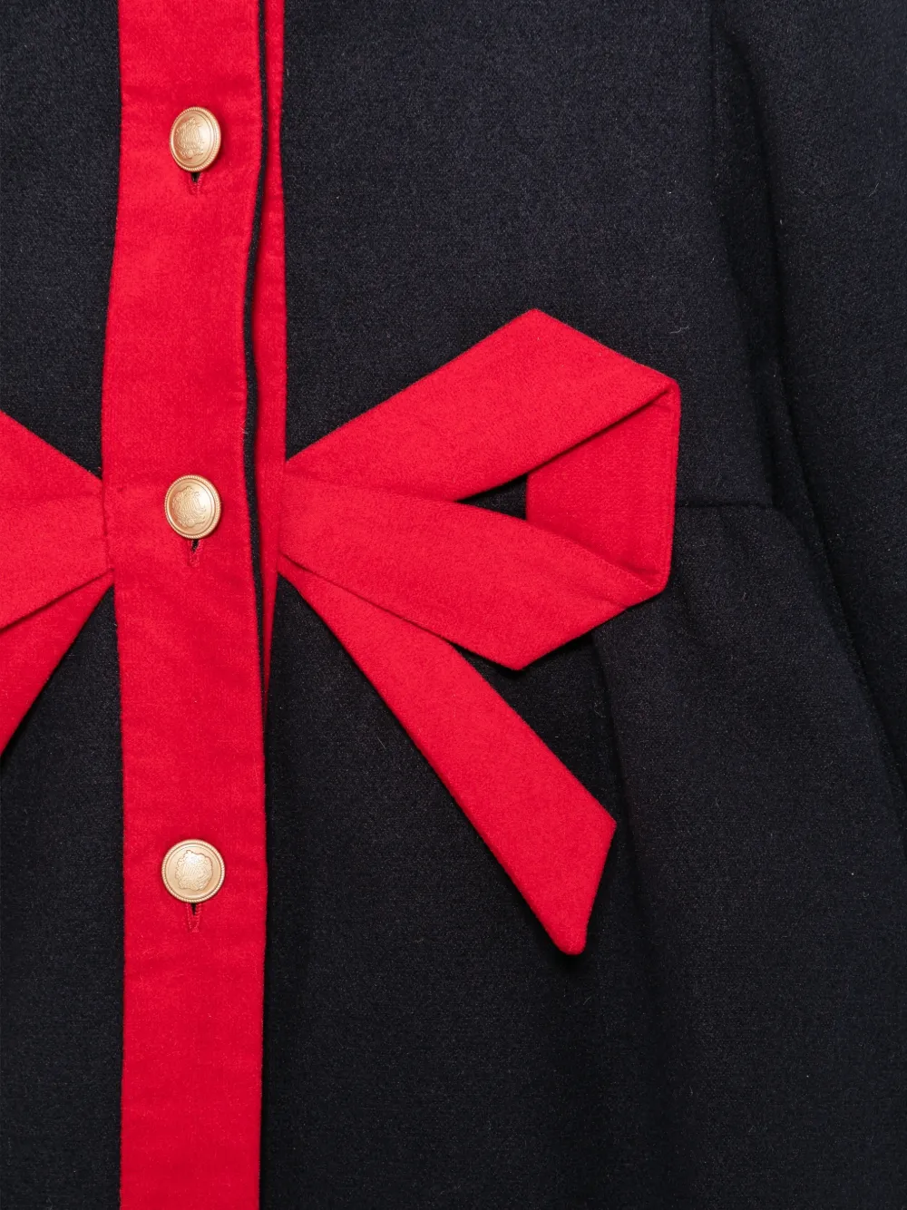 Patachou bow-detail Peter Pan-collar coat Blauw