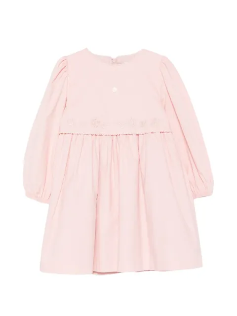 Patachou floral-embroidered corduroy dress