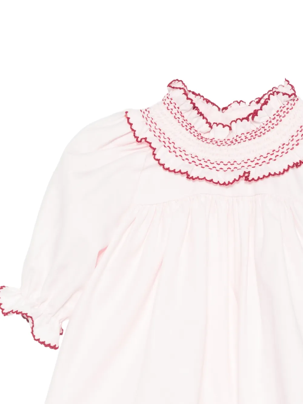 Patachou Gesmockte jurk met ruches Roze
