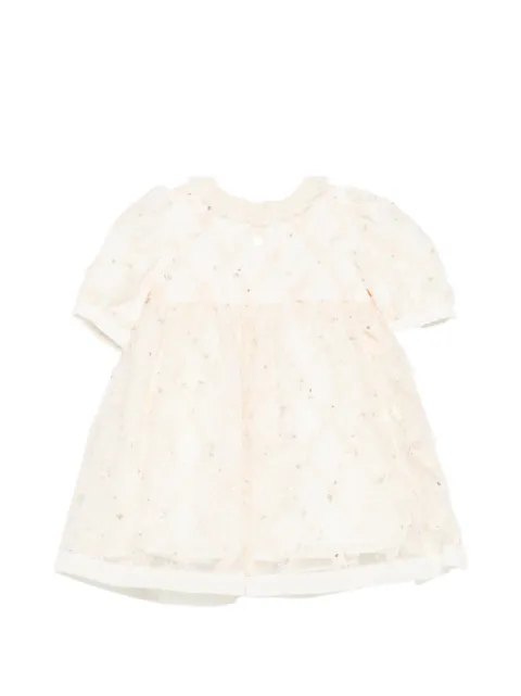 Patachou lace-overlay ruffled dress