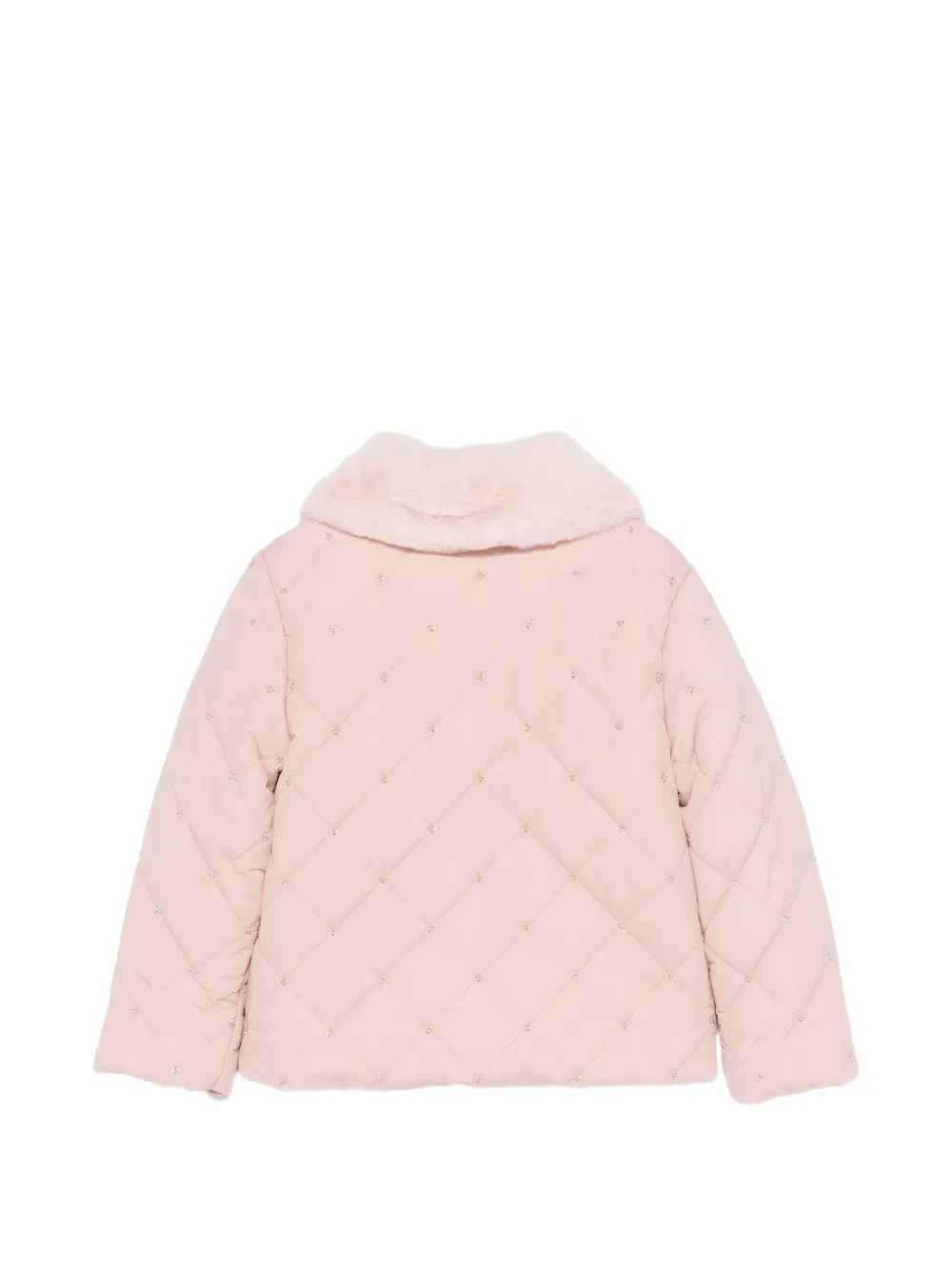 Patachou quilted faux-fur-collar jacket Roze