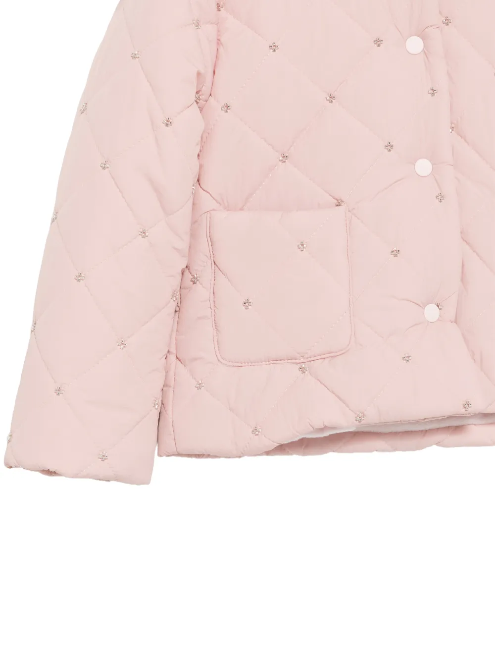 Patachou quilted faux-fur-collar jacket Roze