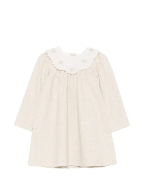 Patachou embroidered scalloped-collar dress