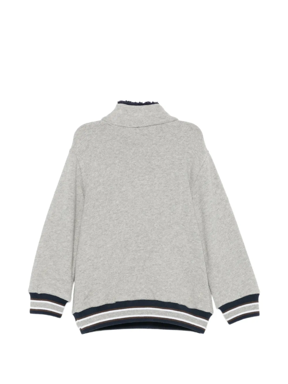 Patachou logo-patch quarter-zip sweater Grijs