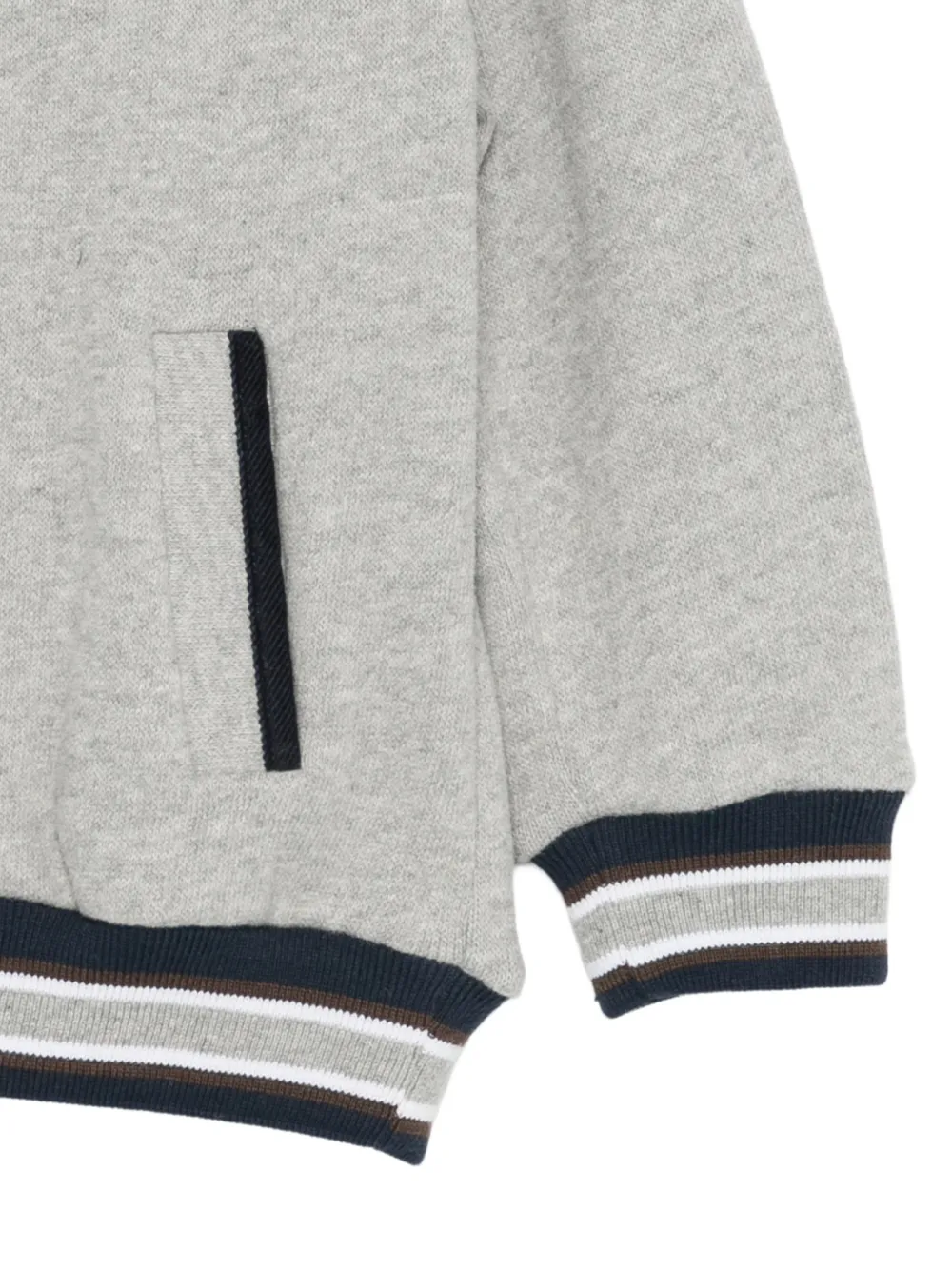 Patachou logo-patch quarter-zip sweater Grijs