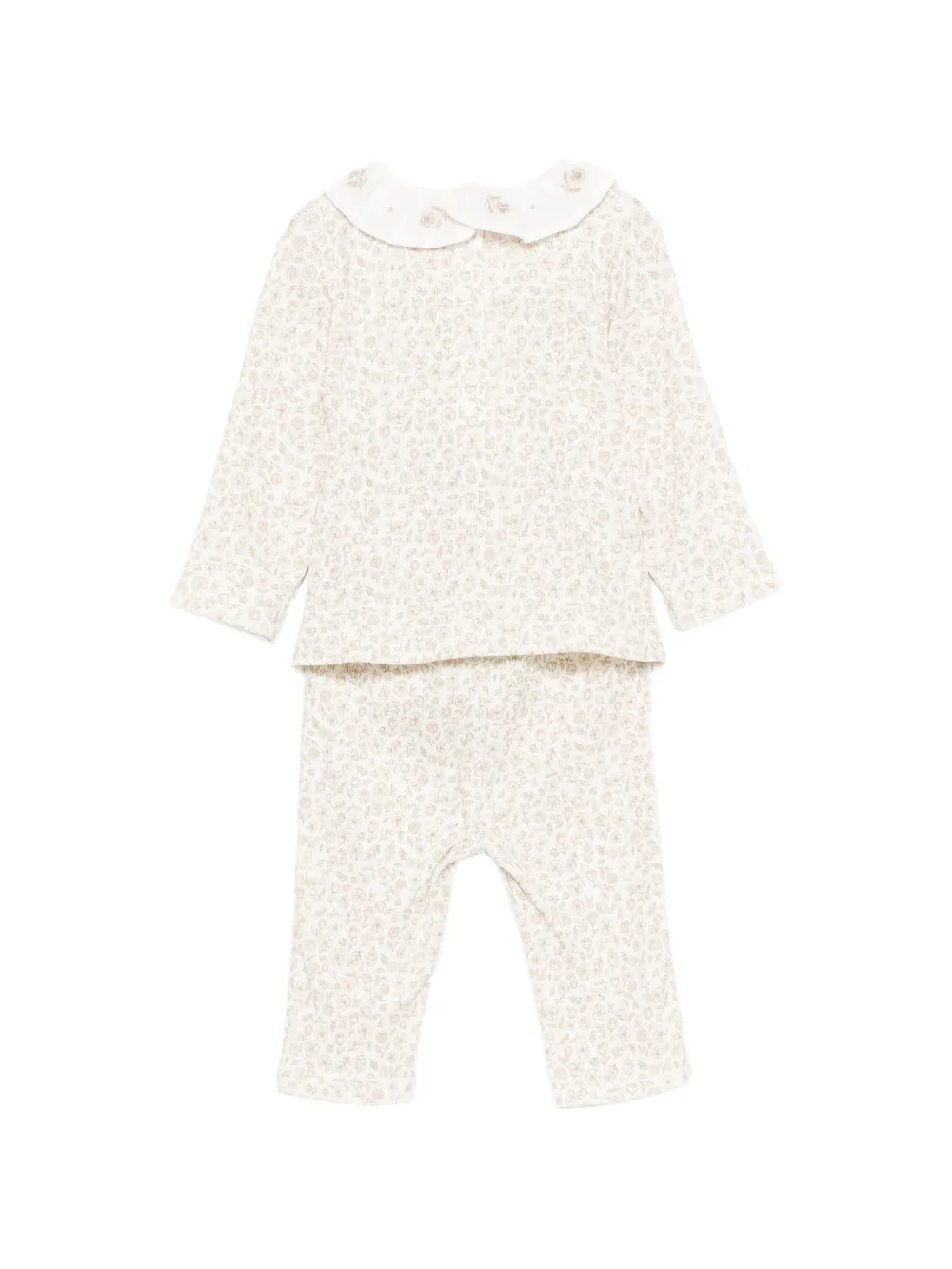 Patachou floral-print trouser set Beige