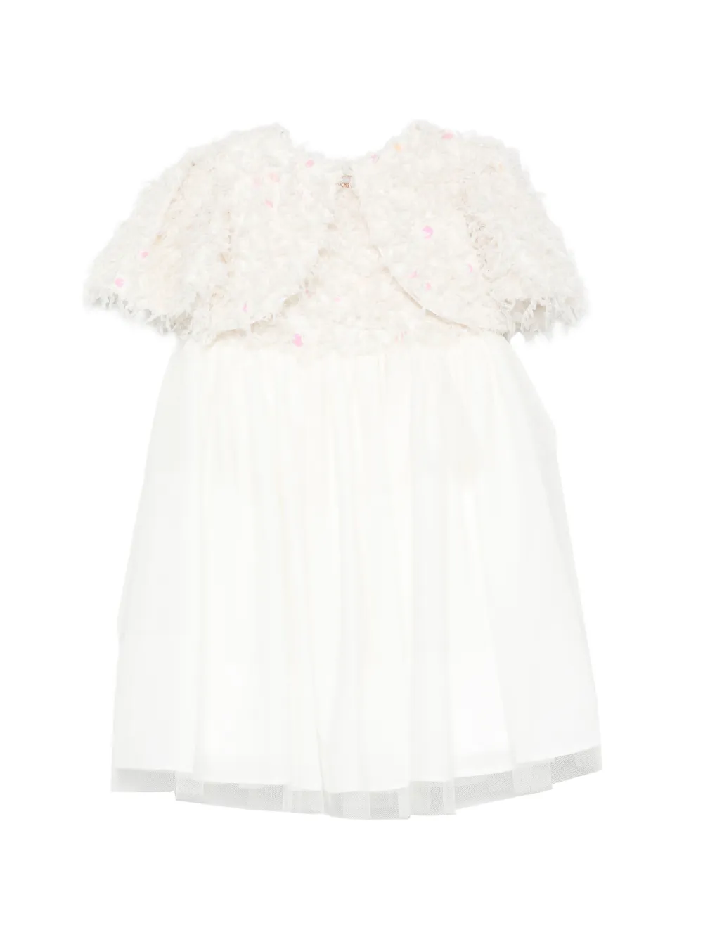 Patachou sequin-embellished feathered-effect dress - Toni neutri