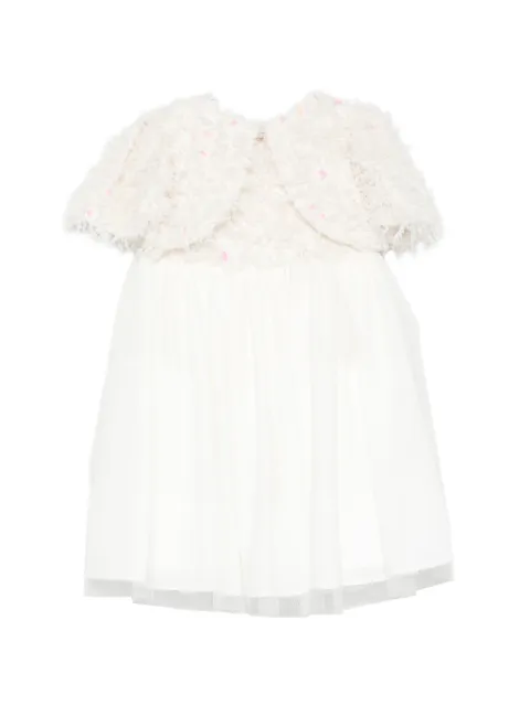 Patachou sequin-embellished feathered-effect dress